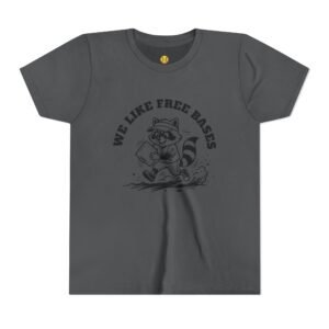 we like free bases softball raccoon graphic tee in youth sizes