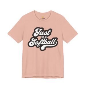 just play softball retro script t‑shirt (in pinks)