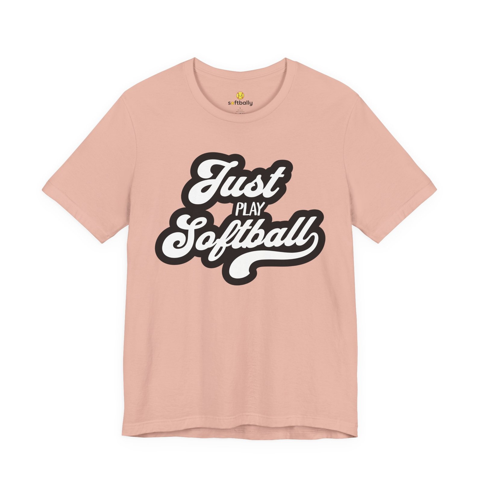 just play softball retro script t‑shirt (in pinks) just play softball retro script t‑shirt (in pinks)