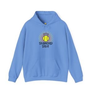 diamond diva softball hoodie — crowned women and girls softball sweatshirt