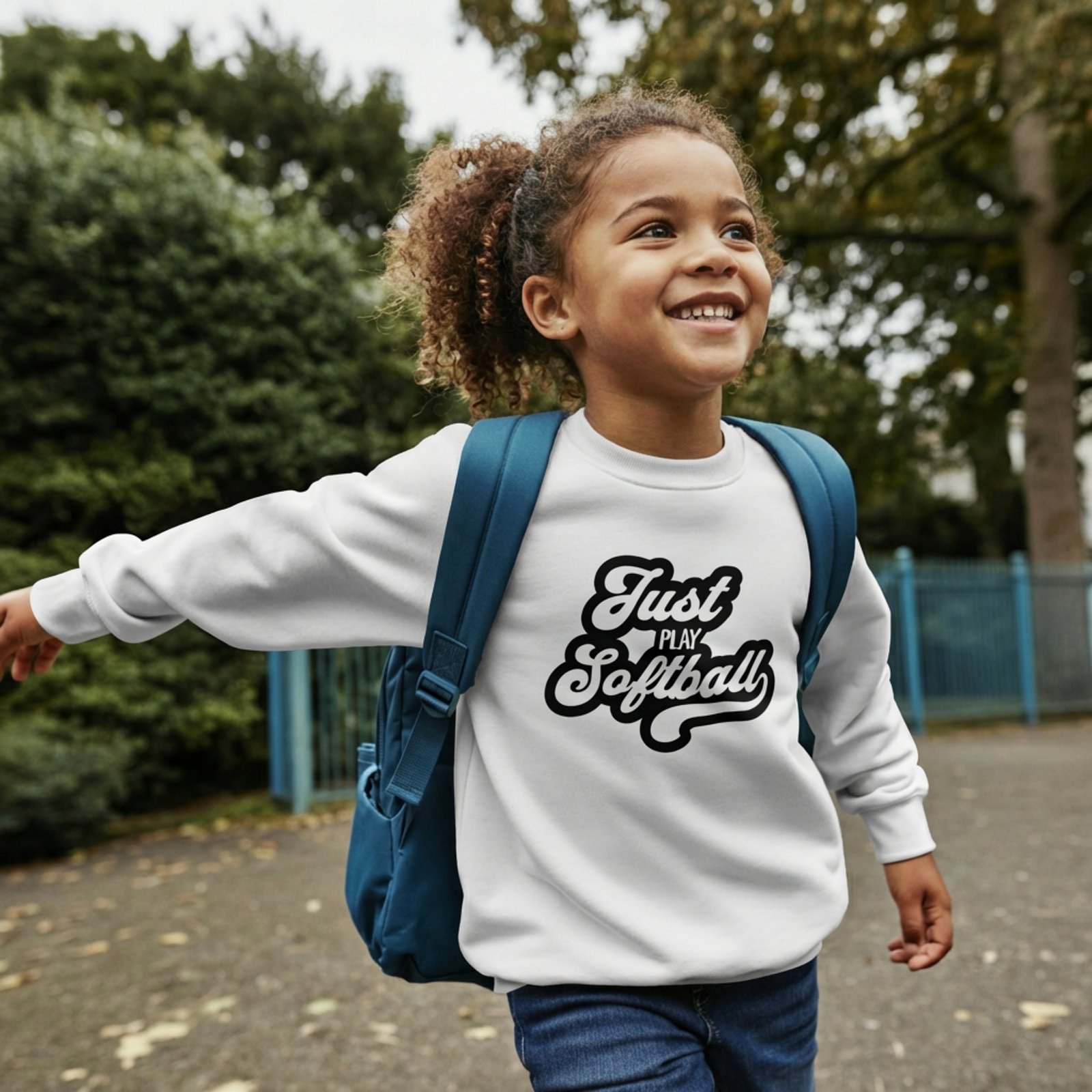 just play softball mockup girl at school