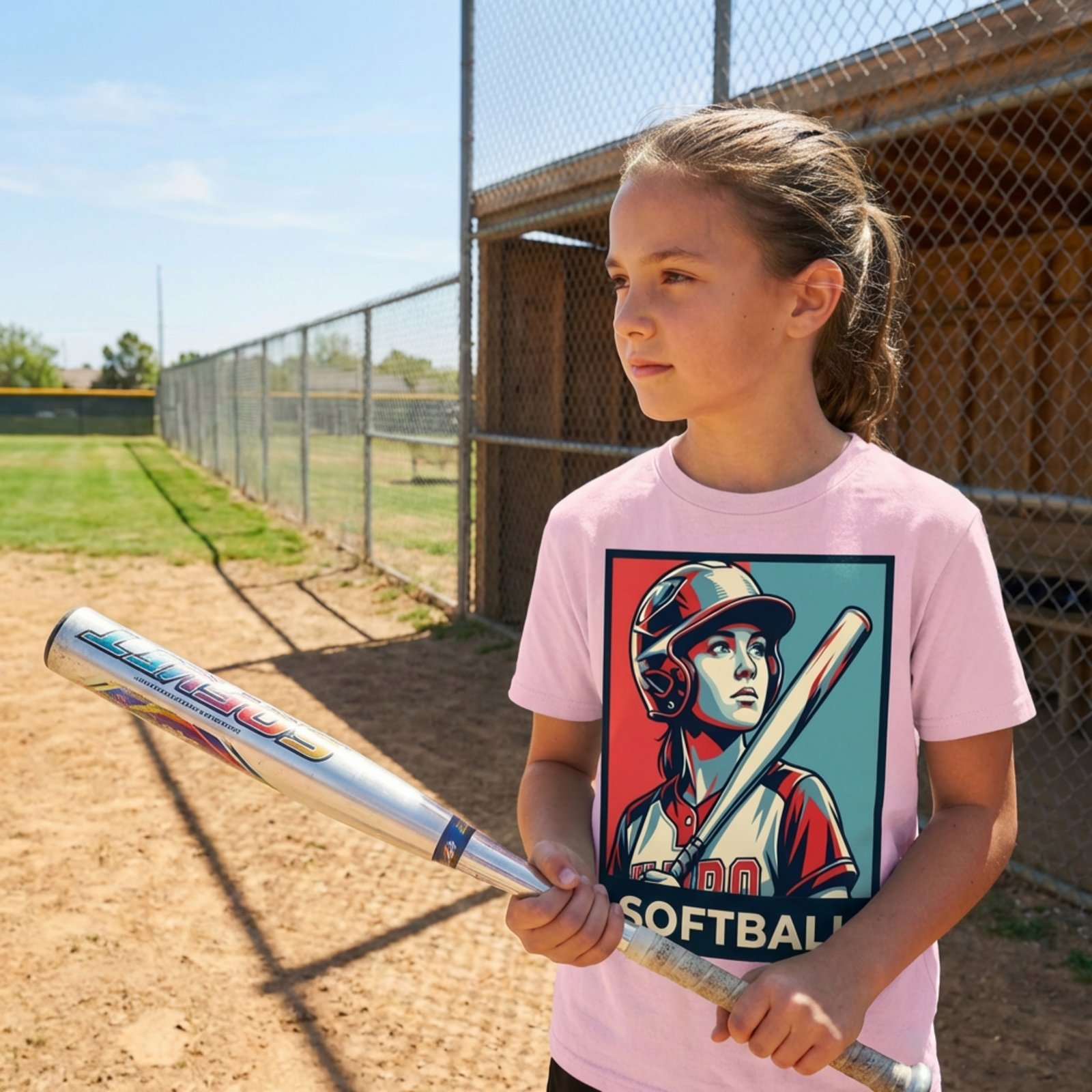 softball player wearing the softball player tshirt