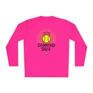diamond diva softball moisture wicking long sleeve tee – softball shirt