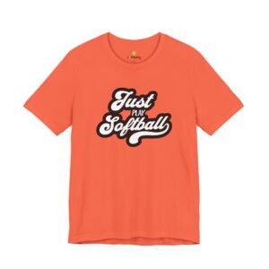 just play softball retro script t‑shirt (in pinks)