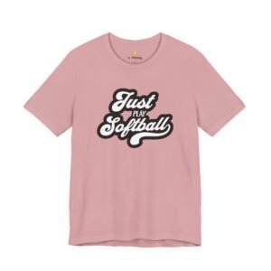 just play softball retro script t‑shirt (in pinks)