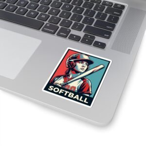 softball player retro poster sticker