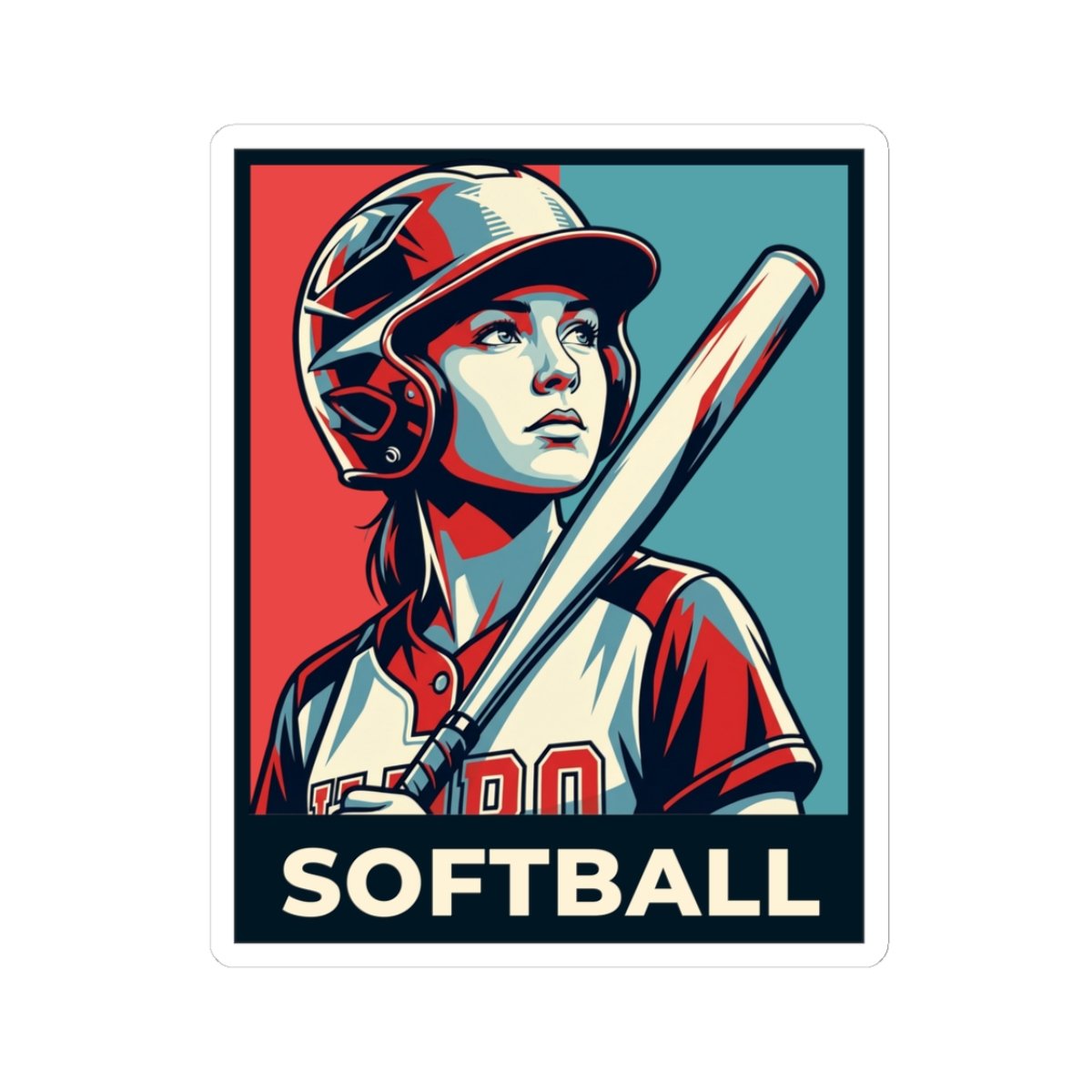 softball player retro poster sticker softball player retro poster sticker