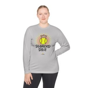 diamond diva softball moisture wicking long sleeve tee – softball shirt