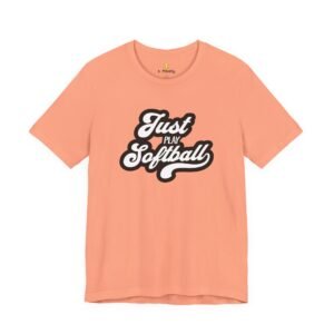 just play softball retro script t‑shirt (in pinks)