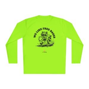 moisture wicking softball playing raccoon long sleeve tee we like free bases