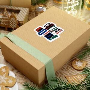 cheer loud! sticker — bold colorblock scrapbook style rally sticker