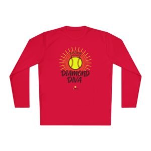 diamond diva softball moisture wicking long sleeve tee – softball shirt