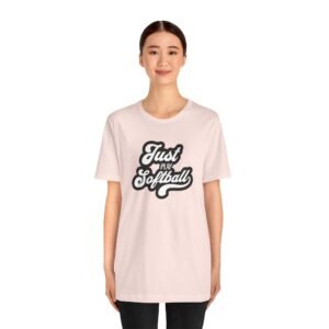 just play softball retro script t‑shirt (in pinks)