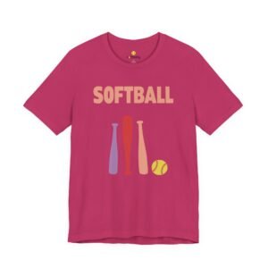 softball gear — simple modern style t shirt in pinks and light colors