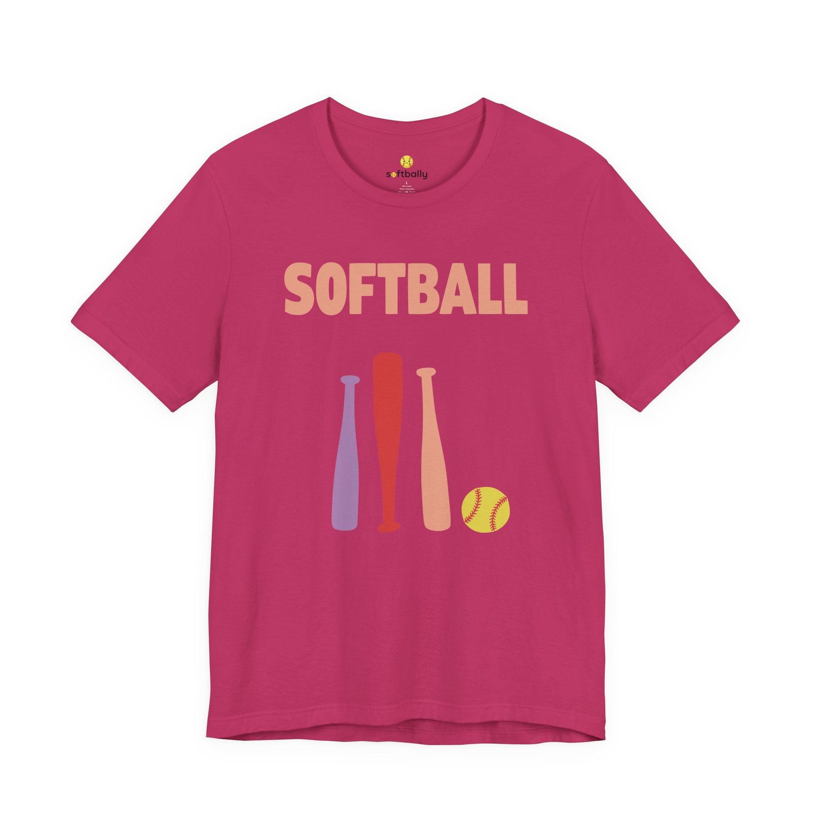 softball gear — simple modern style t shirt in pinks and light colors softball gear — simple modern style t shirt in pinks and light colors