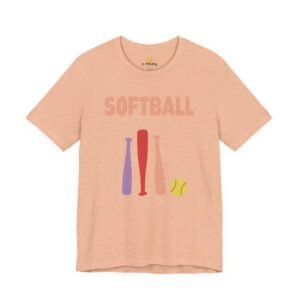 softball gear — simple modern style t shirt in pinks and light colors