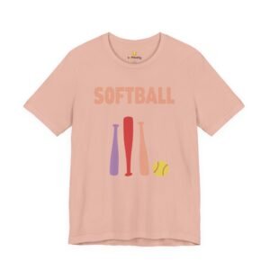 softball gear — simple modern style t shirt in pinks and light colors