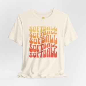 softball retro stack t‑shirt — vintage sunset gradient softball graphic tee