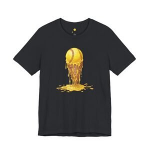 melting softball t‑shirt — dripping softball ice cream graphic tee