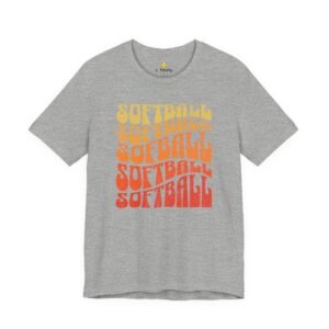 softball retro stack t‑shirt — vintage sunset gradient softball graphic tee