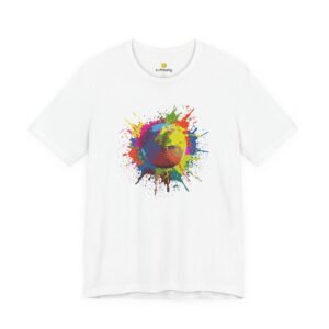 color splash softball tee — vibrant crewneck softball graphic shirt