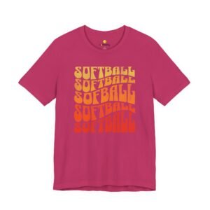 softball retro stack t‑shirt — vintage sunset gradient softball graphic tee