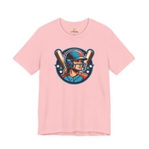 softball player graphic tee — retro female batter baseball t‑shirt