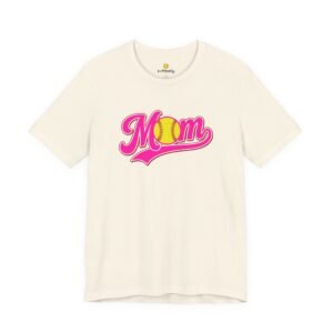 softball mom t shirt pink retro script mom with softball graphic