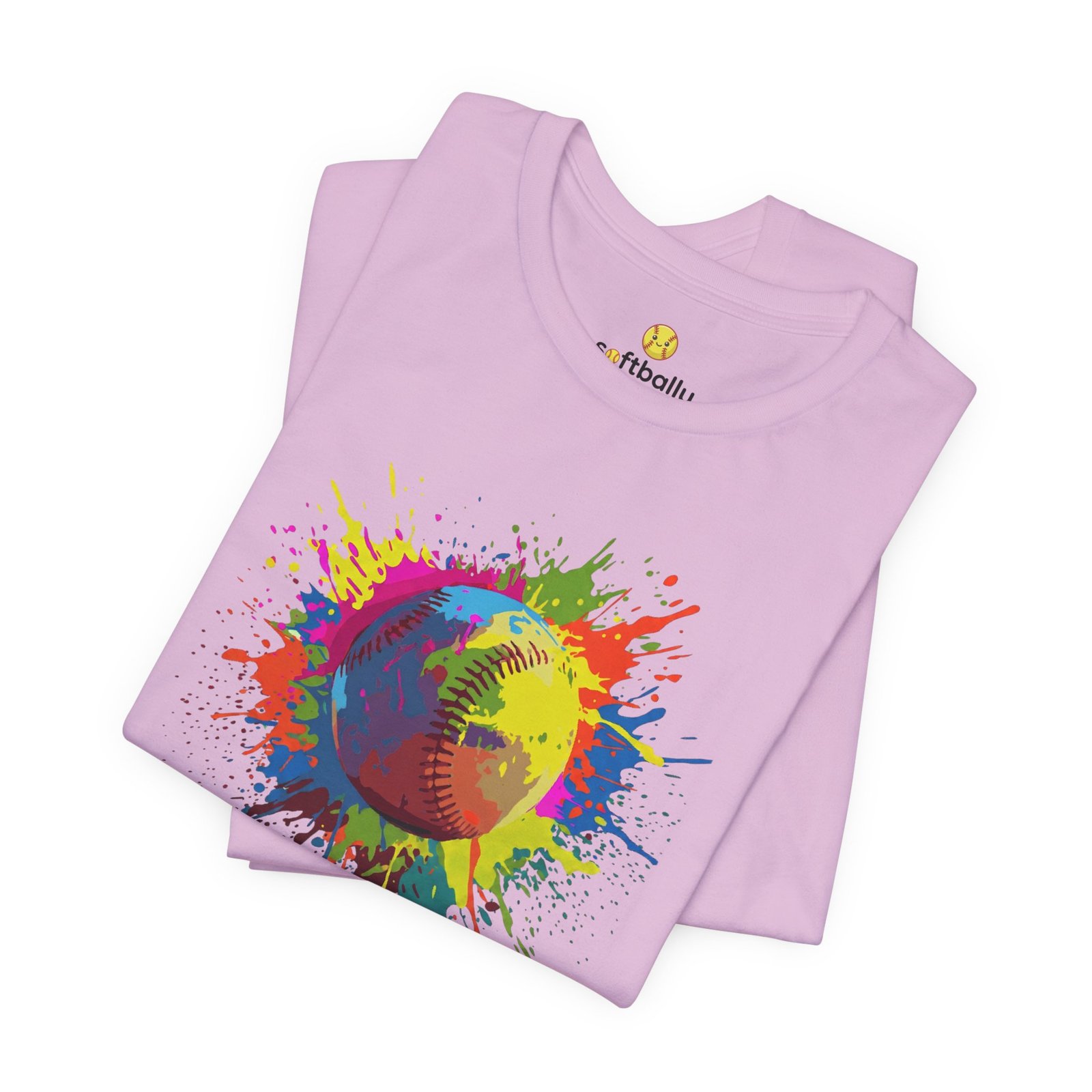 color splash softball tee — vibrant crewneck softball graphic shirt color splash softball tee — vibrant crewneck softball graphic shirt