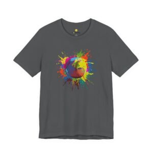 color splash softball tee — vibrant crewneck softball graphic shirt