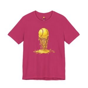 melting softball t‑shirt — dripping softball ice cream graphic tee