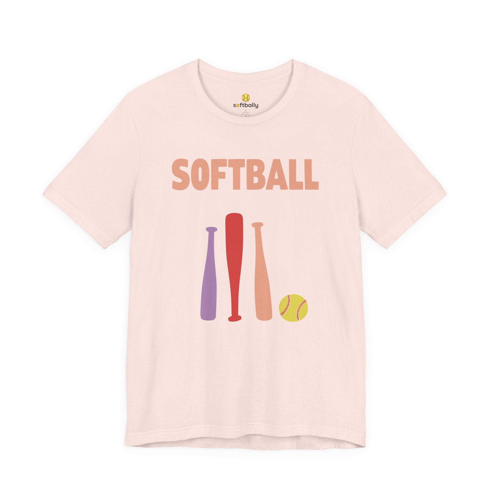 softball gear — simple modern style t shirt in pinks and light colors softball gear — simple modern style t shirt in pinks and light colors