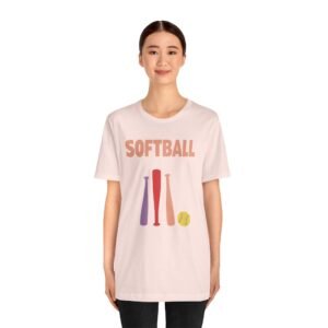 softball gear — simple modern style t shirt in pinks and light colors
