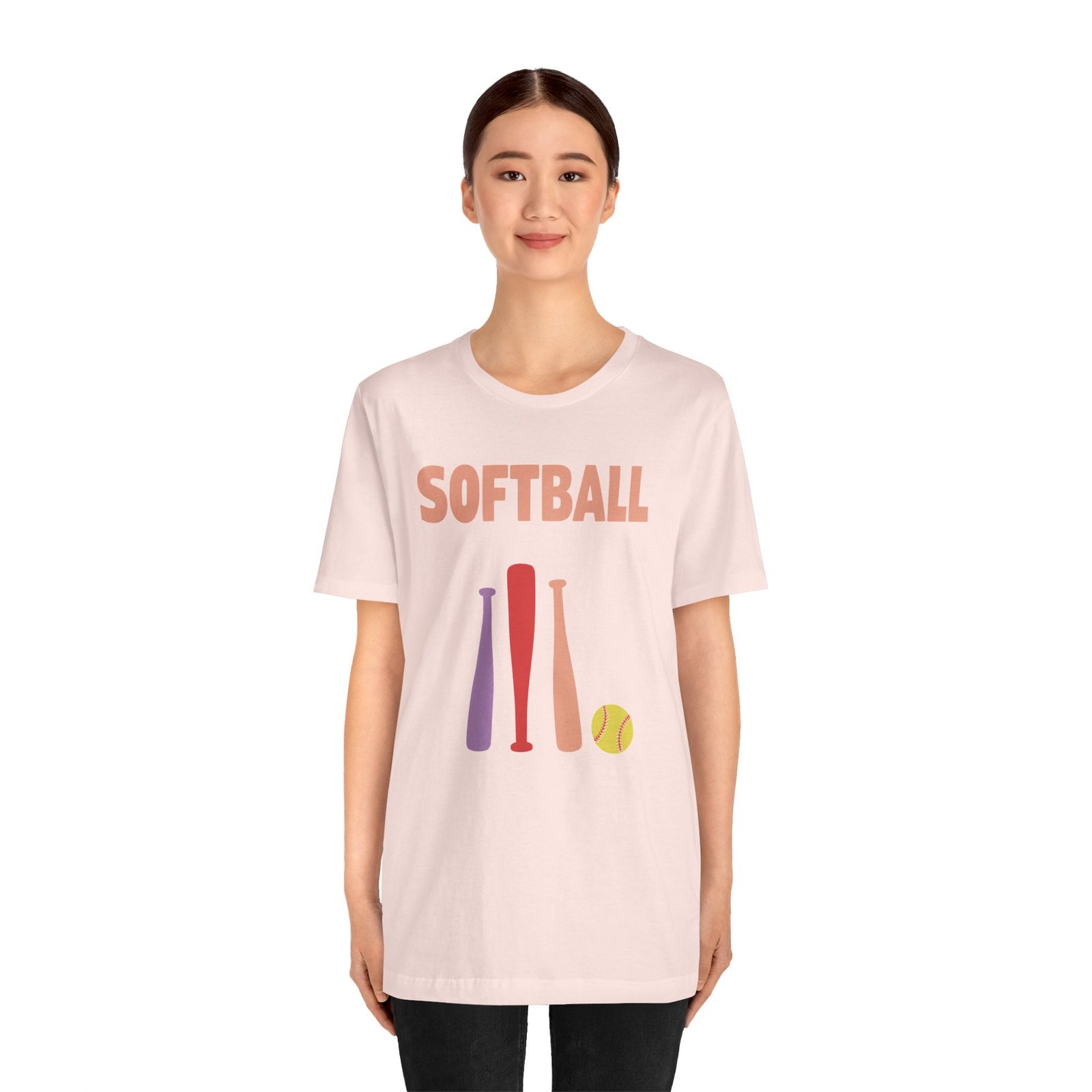 softball gear — simple modern style t shirt in pinks and light colors softball gear — simple modern style t shirt in pinks and light colors