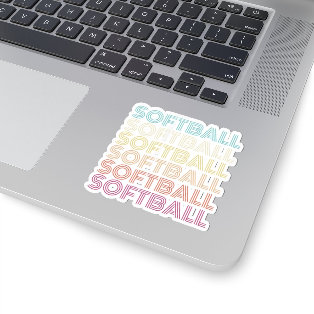 softball retro gradient kiss cut sticker softball retro gradient kiss cut sticker