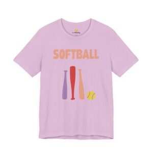 softball gear — simple modern style t shirt in pinks and light colors