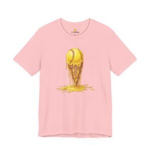 melting softball t‑shirt — dripping softball ice cream graphic tee