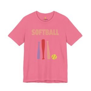 softball gear — simple modern style t shirt in pinks and light colors