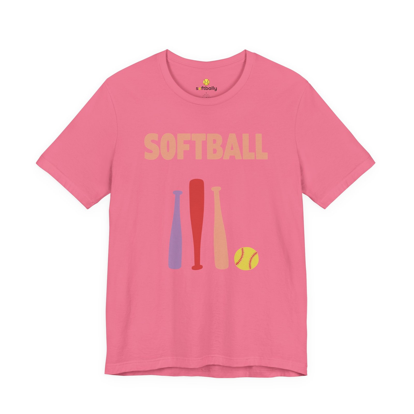 softball gear — simple modern style t shirt in pinks and light colors softball gear — simple modern style t shirt in pinks and light colors