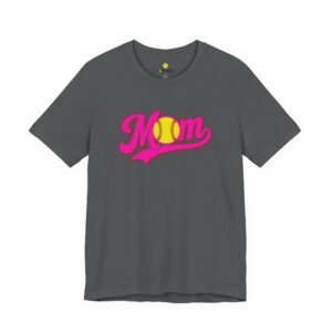 softball mom t shirt pink retro script mom with softball graphic