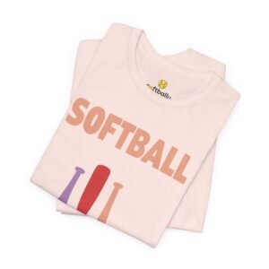 softball gear — simple modern style t shirt in pinks and light colors