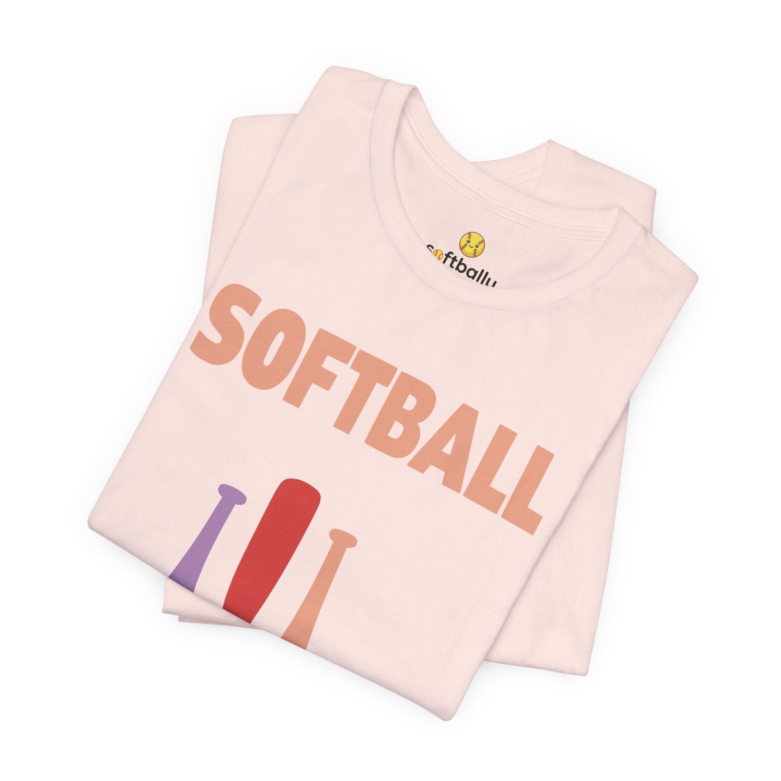 softball gear — simple modern style t shirt in pinks and light colors softball gear — simple modern style t shirt in pinks and light colors