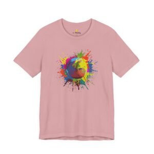 color splash softball tee — vibrant crewneck softball graphic shirt