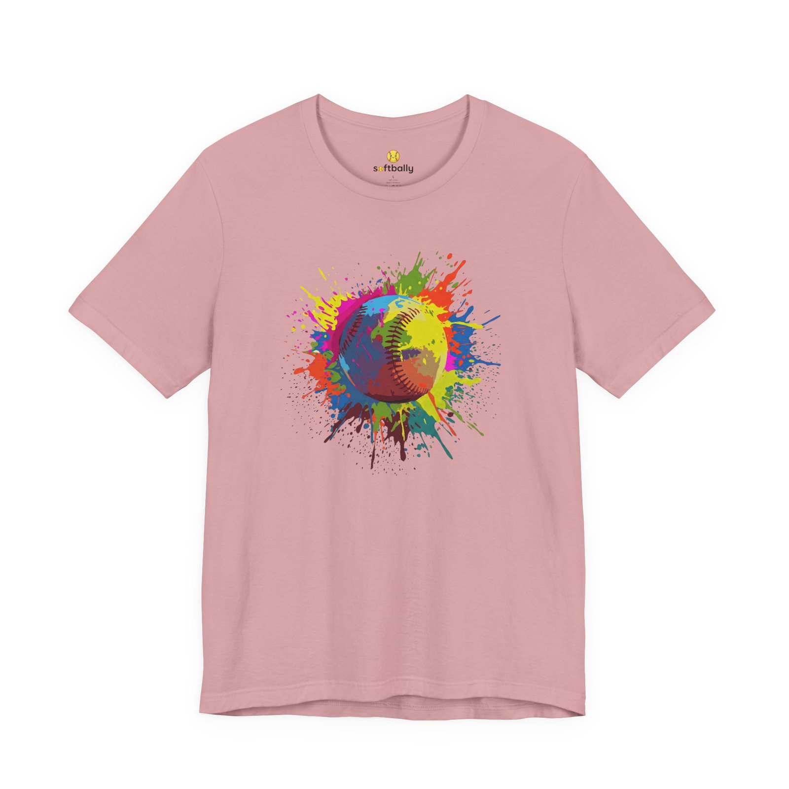 color splash softball tee — vibrant crewneck softball graphic shirt color splash softball tee — vibrant crewneck softball graphic shirt