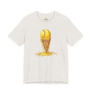 melting softball t‑shirt — dripping softball ice cream graphic tee