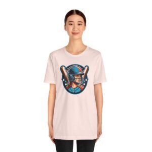 softball player graphic tee — retro female batter baseball t‑shirt