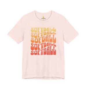softball retro stack t‑shirt — vintage sunset gradient softball graphic tee