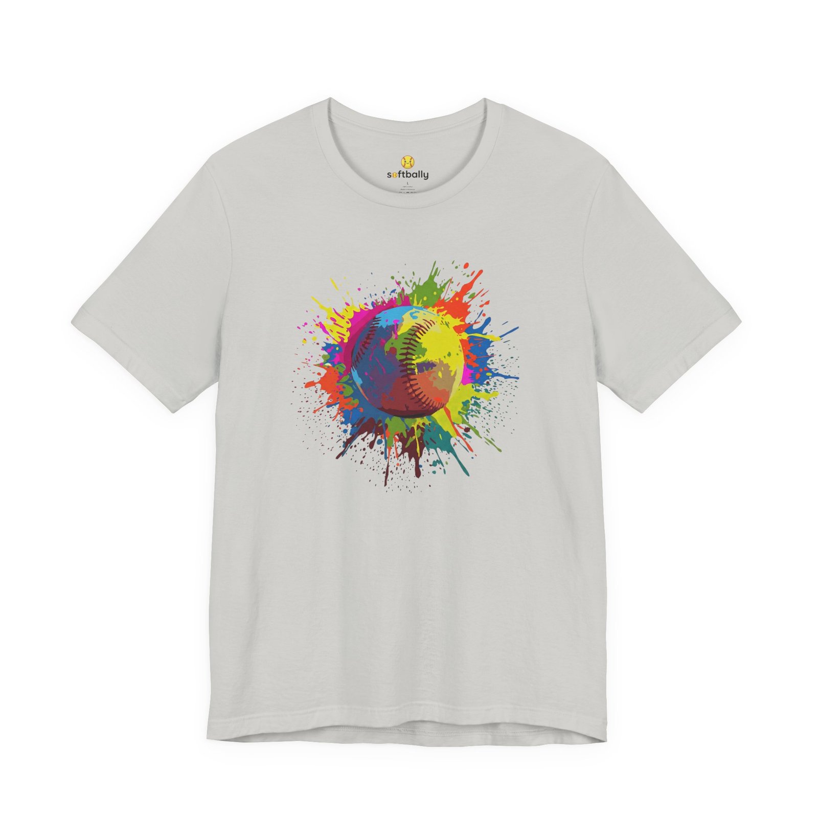 color splash softball tee — vibrant crewneck softball graphic shirt color splash softball tee — vibrant crewneck softball graphic shirt