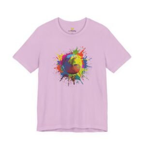 color splash softball tee — vibrant crewneck softball graphic shirt