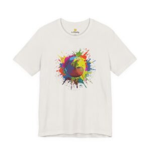 color splash softball tee — vibrant crewneck softball graphic shirt